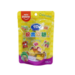 Amos Dual-Flavor Building Block Gummy Candy - Fruit and Milk Flavors 72g