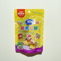 Amos Dual-Flavor Building Block Gummy Candy - Fruit and Milk Flavors 72g