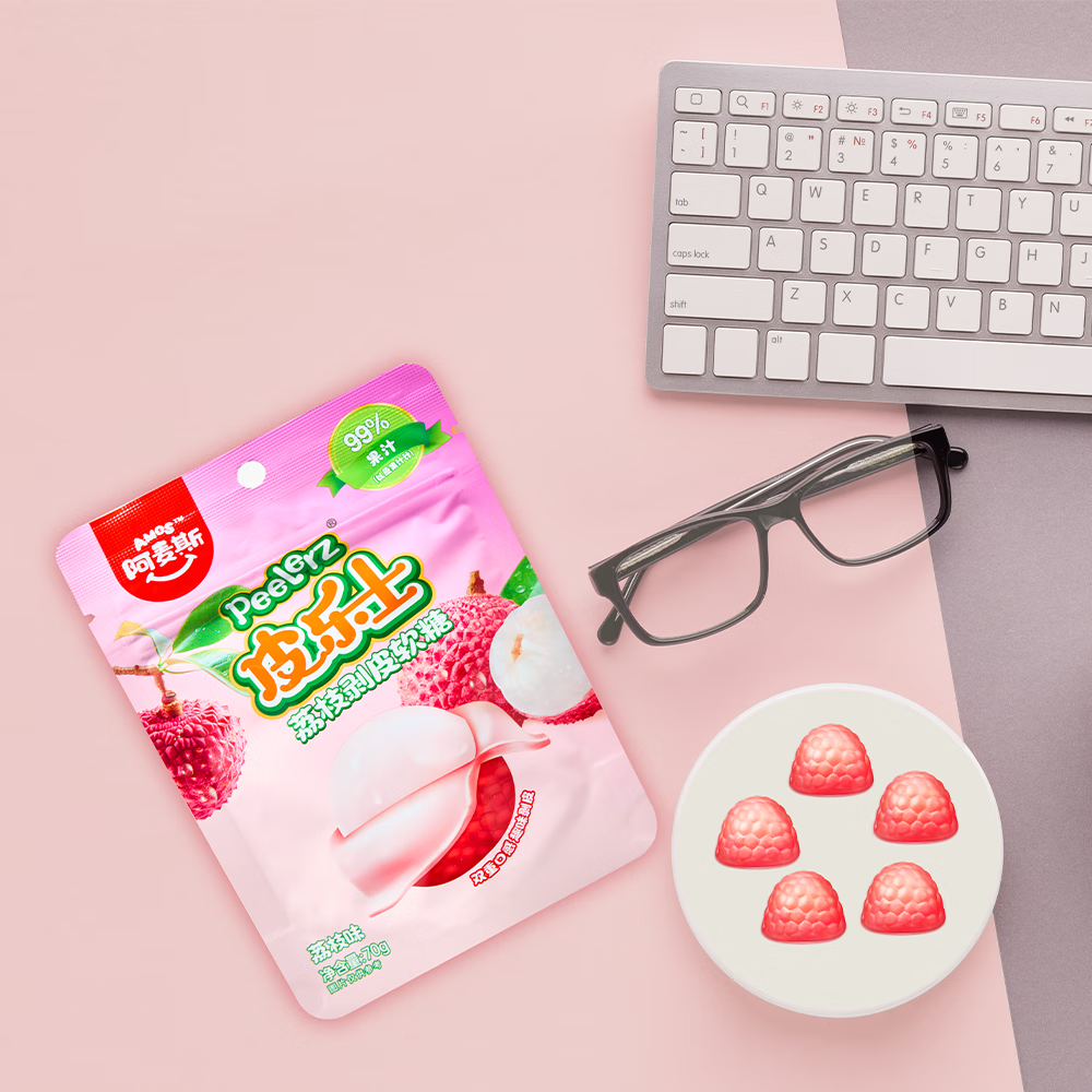 Ams 4D Lychee Peelable Gummy Candy 70g – Yumsbox