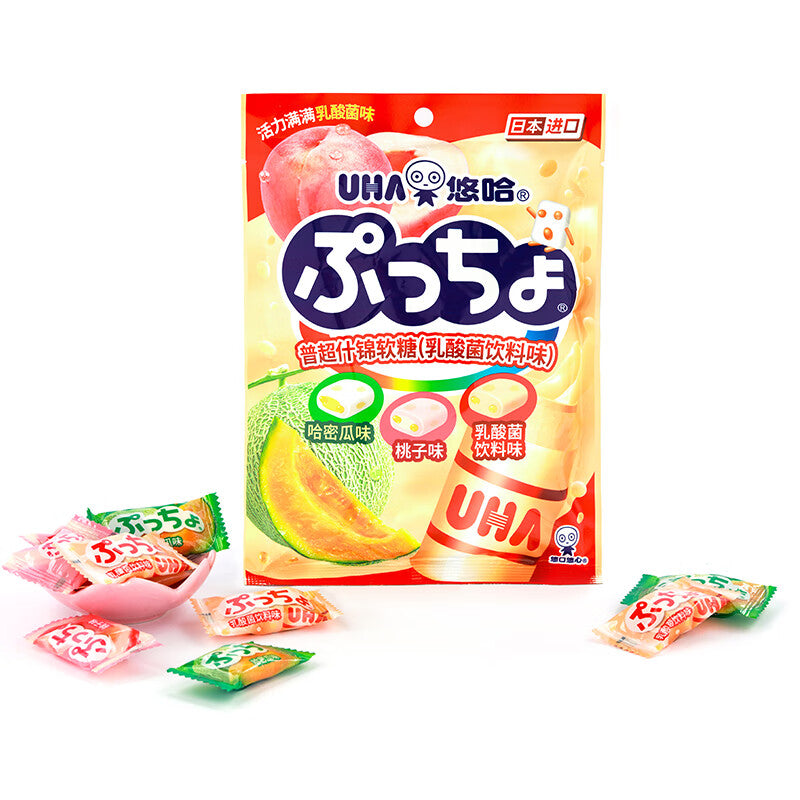 Uha Puchao Chewy Candy Assorted Probiotic Flavors 90g – Yumsbox