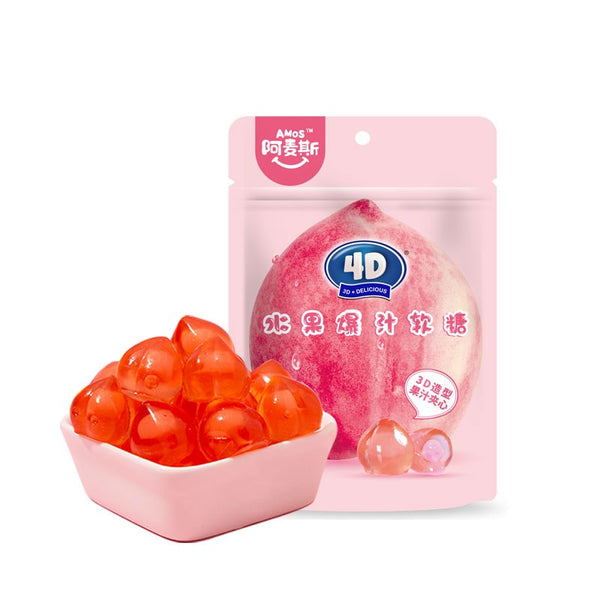 Amos Peach Gummy 4D Frootz Peach Candy Mini Center Indonesia