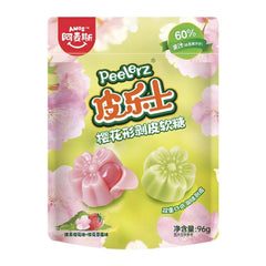 Amos Cherry Blossom Peeling Gummy Candy - Matcha & Strawberry Flavors 96g