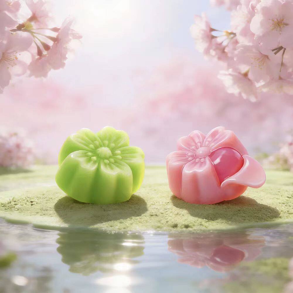 Amos Cherry Blossom Peeling Gummy Candy - Matcha & Strawberry