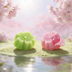 Amos Cherry Blossom Peeling Gummy Candy - Matcha & Strawberry Flavors 96g