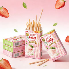Glico Cloud Pocky Awayuki Strawberry Milk Flavor Decorative Biscuits 40g