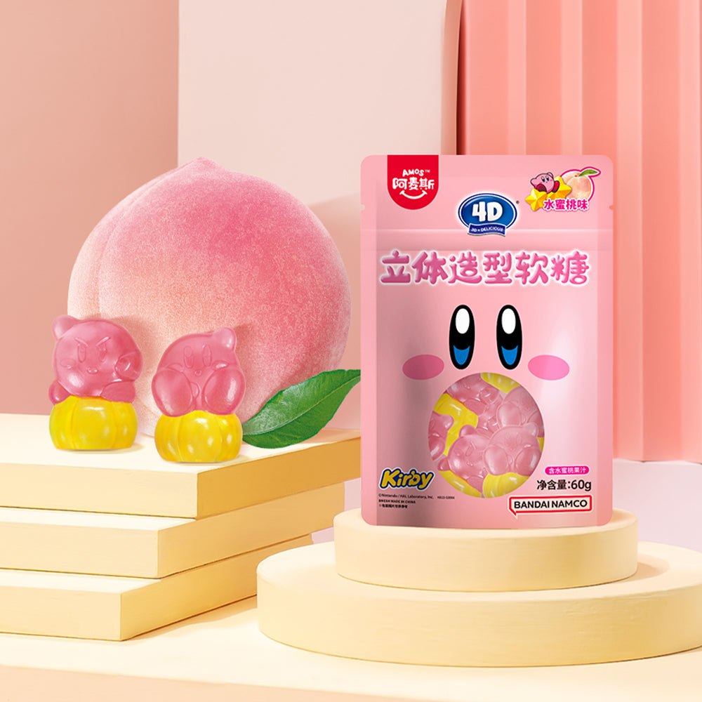 Amos 4D Peach Flavor Star Kirby Gummy Candy 60g – Yumsbox