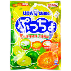 Uha Puchao Chewy Candy Assorted Citrus Fruit Flavors 90g