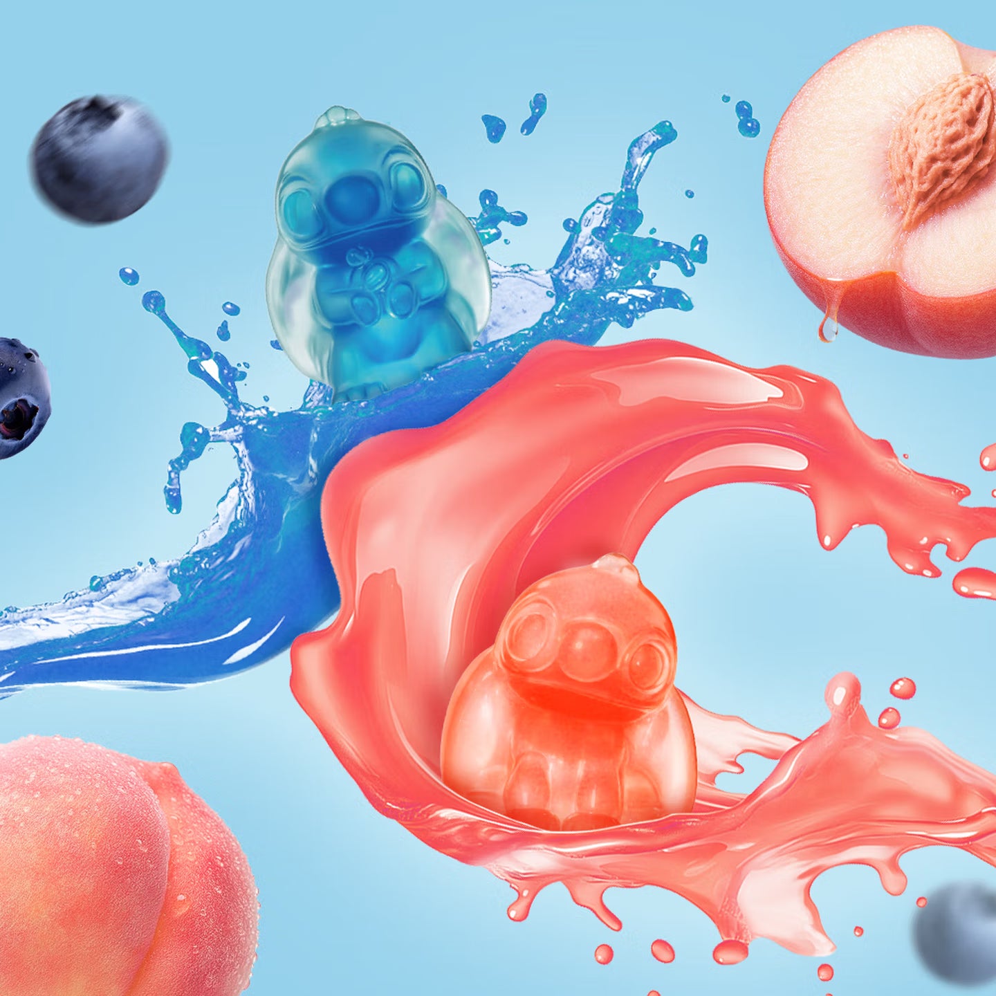 Amos's Stitch 4D Gummy Candy in Blueberry & Peach flavor 60g – Yumsbox
